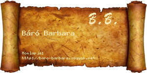 Báró Barbara névjegykártya